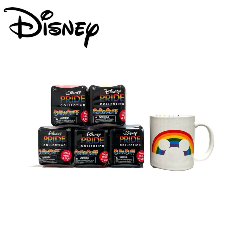 Disney Pride Cutie Cuff COMPLETE Set of 5 With Mug NEW